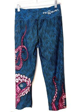 INK BURN Kraken Capri Leggings Octopus Squid Size 8 Ocean Tentacles Workout